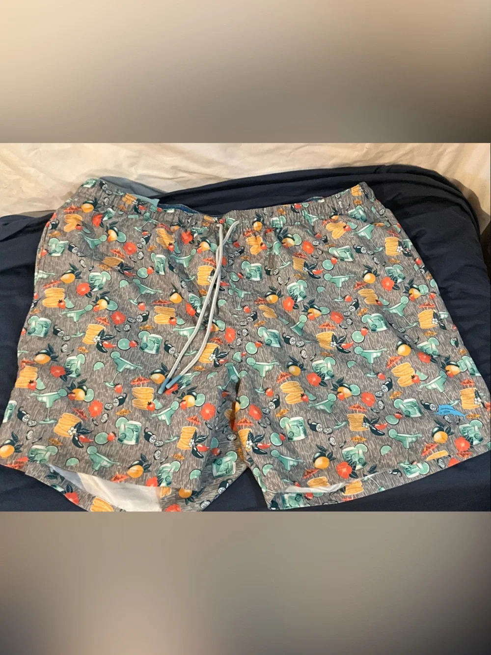 Tommy Bahama Gray Kids Pajama Shorts with Tropical Print